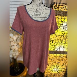 Lularoe - Pink with Blue trim top - size Medium